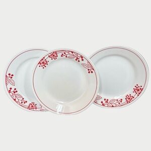 Corelle Vitrelle Berries & Leaves Lunch Salad Plates 3 Pieces
